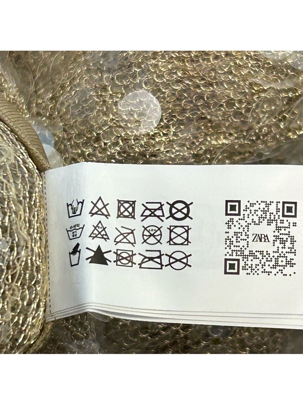 Zara champagne gold sequin embellished sparkly knit dress pants pull on L NWOT - Picture 12 of 15